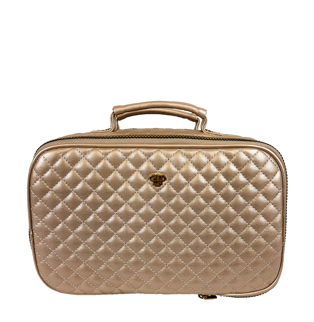 AMOUR TRAVEL CASE - GOLD QUILTED