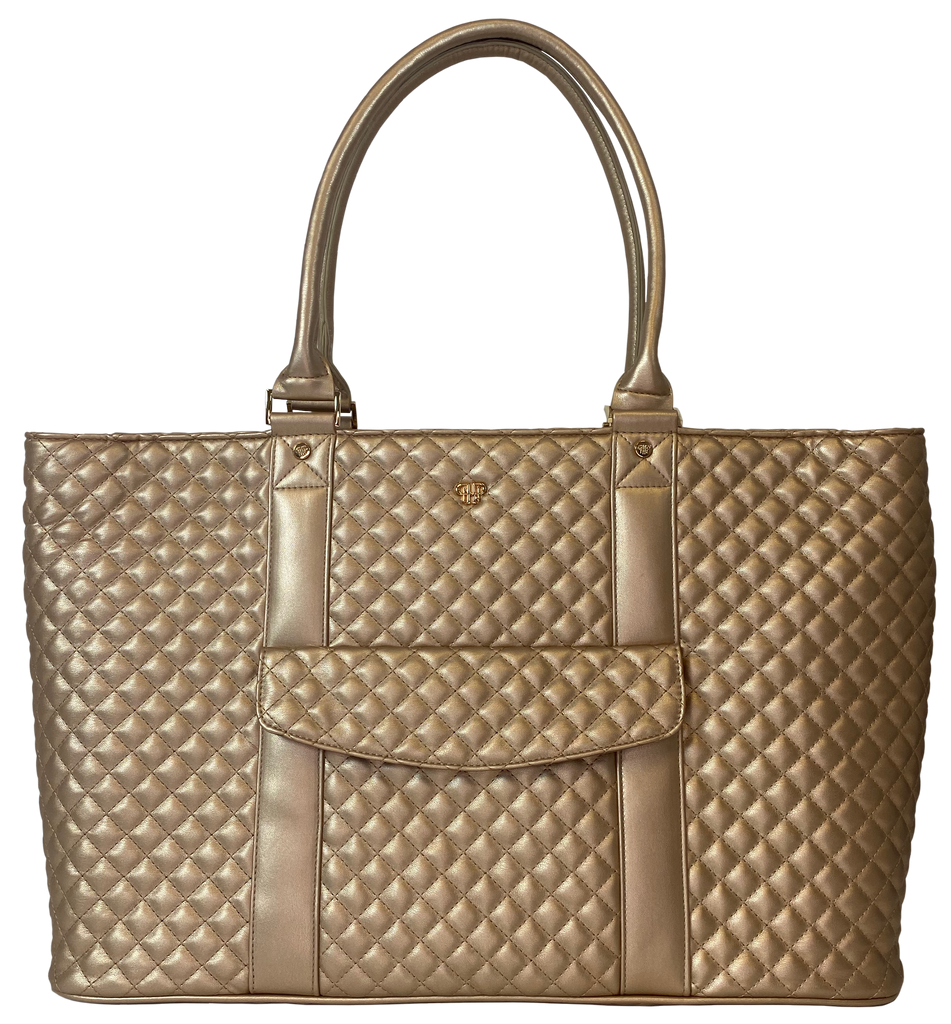 VIP TRAVEL TOTE - GOLD QUILTED