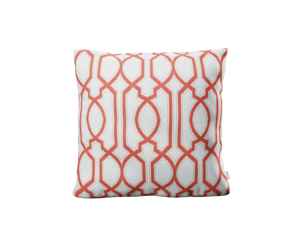 20" Outdoor Throw Pillow in Chelsey Trellis Coral