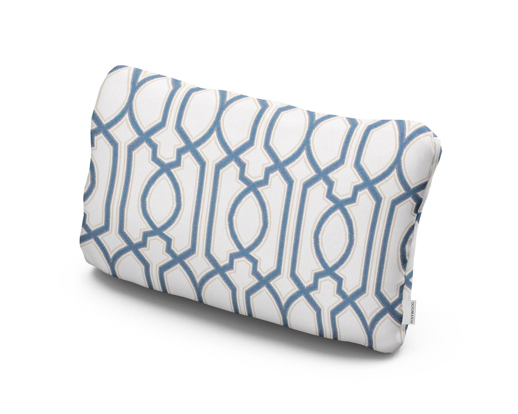 Outdoor Lumbar Pillow in Chelsey Trellis Cobalt