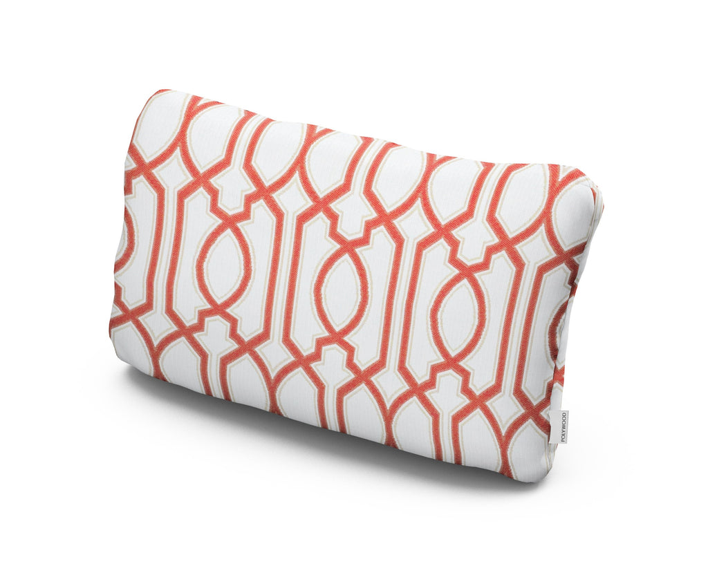 Outdoor Lumbar Pillow in Chelsey Trellis Coral