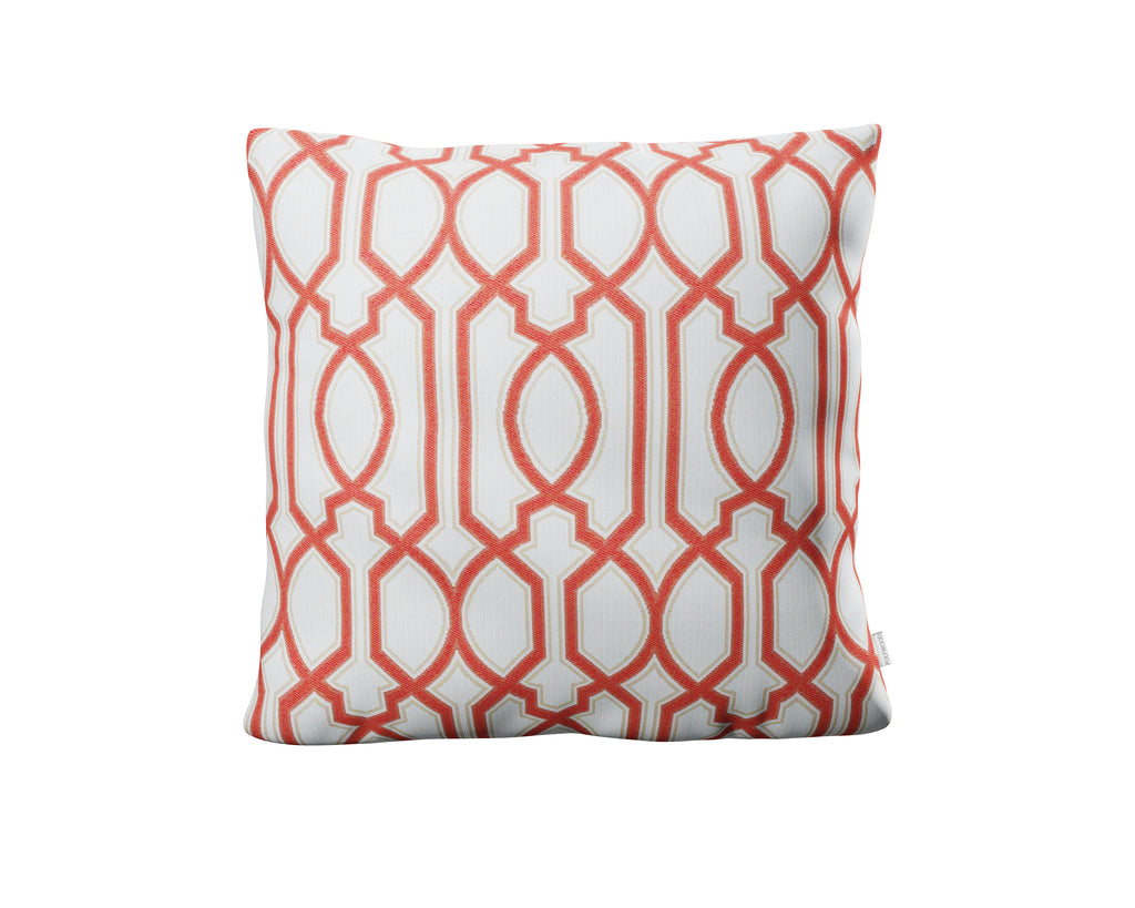 22" Outdoor Throw Pillow in Chelsey Trellis Coral
